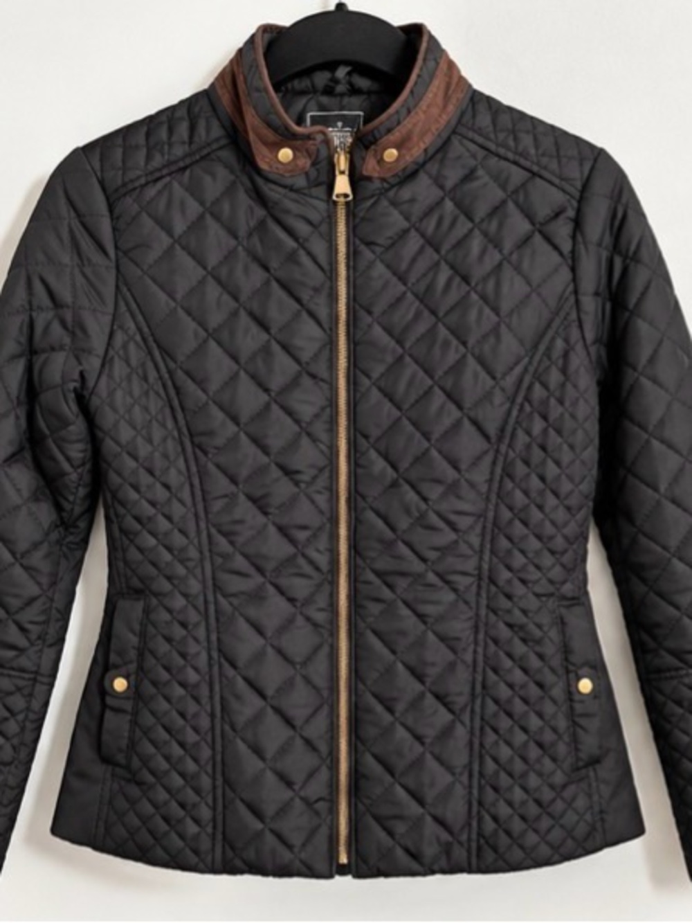 Royalty For Me Black Quilted Faux Fur Lined Jacket Size S